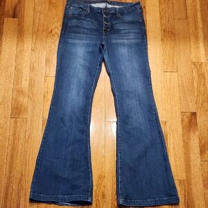 Fashion Nova Dark Blue Flare Stretchy Jeans Size 13